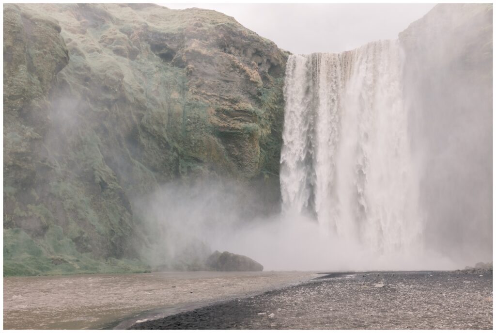 Landscape of Skgafoss
waterfall in Iceland.