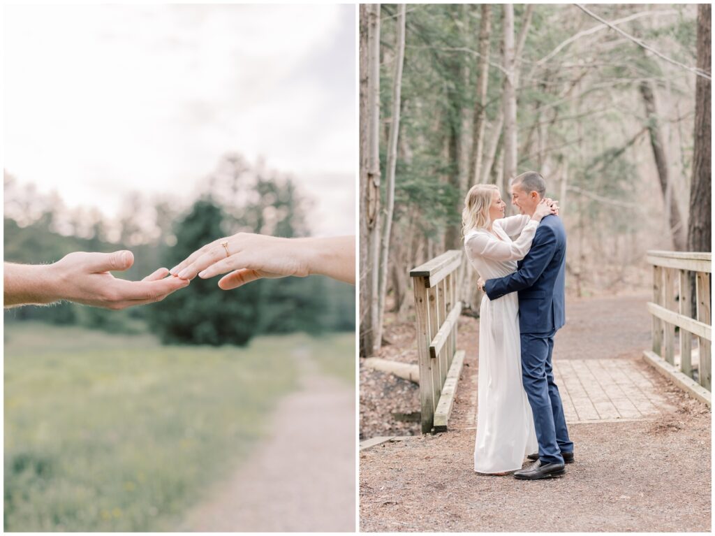 intimate bride and groom photos during their elopement in lake placid