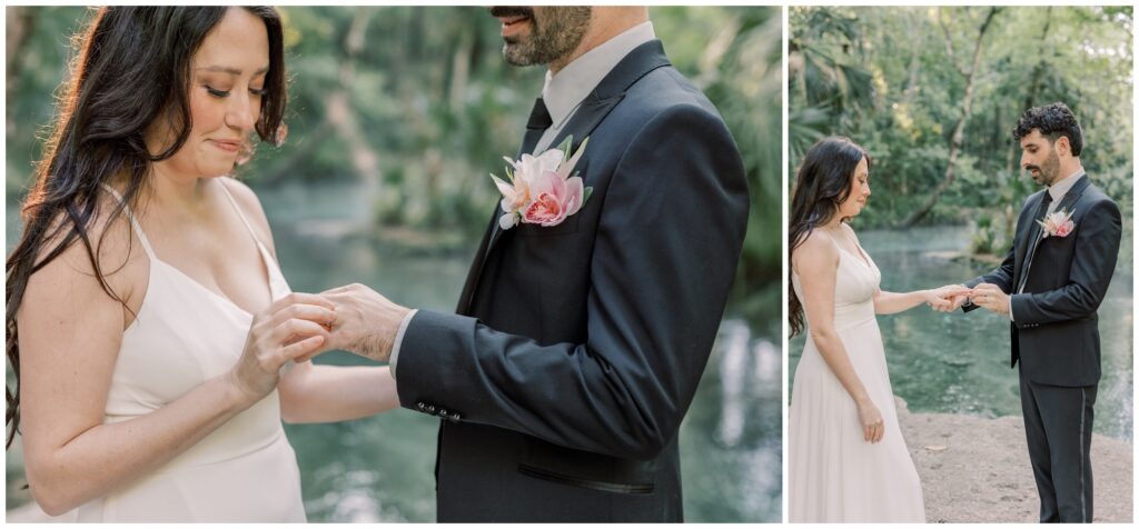 Bride and Groom exchanging vows in Apopka, Florida elopement.